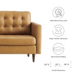 Exalt Tufted Leather Loveseat - Image 3
