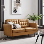 Exalt Tufted Leather Loveseat - Image 9