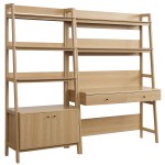 Bixby 2-Piece Wood Office Desk and Bookshelf - Image 2