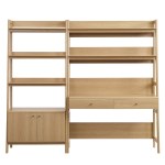 Bixby 2-Piece Wood Office Desk and Bookshelf - Image 3