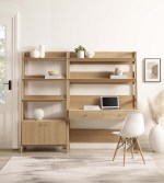 Bixby 2-Piece Wood Office Desk and Bookshelf - Image 6
