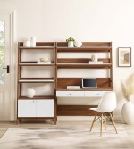 Bixby 2-Piece Wood Office Desk and Bookshelf - Image 16