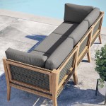 Clearwater Outdoor Patio Teak Wood Sofa - Image 2