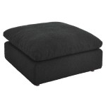 Commix Down Filled Overstuffed Boucle Fabric Ottoman - Image 5