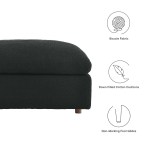 Commix Down Filled Overstuffed Boucle Fabric Ottoman - Image 3