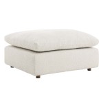 Commix Down Filled Overstuffed Boucle Fabric Ottoman - Image 10