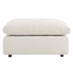 Commix Down Filled Overstuffed Boucle Fabric Ottoman - Image 14