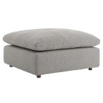 Commix Down Filled Overstuffed Boucle Fabric Ottoman - Image 18