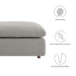 Commix Down Filled Overstuffed Boucle Fabric Ottoman - Image 19
