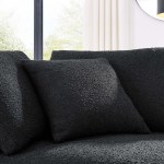 Commix Down Filled Overstuffed Boucle Fabric Corner Chair - Image 9
