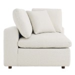 Commix Down Filled Overstuffed Boucle Fabric Corner Chair - Image 13