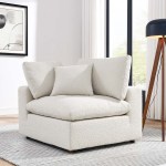 Commix Down Filled Overstuffed Boucle Fabric Corner Chair - Image 16