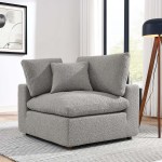 Commix Down Filled Overstuffed Boucle Fabric Corner Chair - Image 24