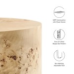 Cosmos 16" Round Burl Wood Side Table - Image 13