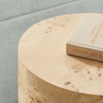 Cosmos 16" Round Burl Wood Side Table - Image 19