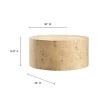 Cosmos 35" Round Burl Wood Coffee Table - Image 12
