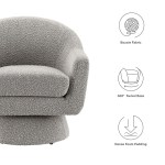 Astral Boucle Fabric Swivel Chair - Image 12