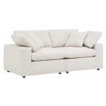 Commix Down Filled Overstuffed Boucle Fabric Loveseat - Image 7