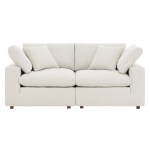 Commix Down Filled Overstuffed Boucle Fabric Loveseat - Image 9