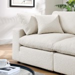 Commix Down Filled Overstuffed Boucle Fabric Loveseat - Image 11