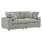 Commix Down Filled Overstuffed Boucle Fabric Loveseat - Image 12