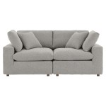 Commix Down Filled Overstuffed Boucle Fabric Loveseat - Image 14