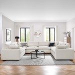 Commix 8-Piece Down Filled Overstuffed Boucle Fabric Sectional Sofa - Image 10