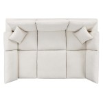 Commix 6-Piece Down Filled Overstuffed Boucle Fabric Sectional Sofa - Image 9