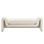Waverly Boucle Fabric Bench - Image 14