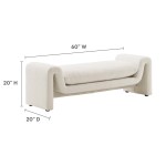 Waverly Boucle Fabric Bench - Image 12