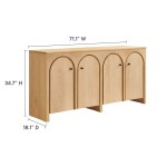Appia Wood Grain 4-Door Sideboard Storage Cabinet - Image 4