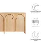 Appia Wood Grain 4-Door Sideboard Storage Cabinet - Image 3