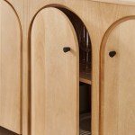 Appia Wood Grain 4-Door Sideboard Storage Cabinet - Image 10