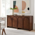 Appia Wood Grain 4-Door Sideboard Storage Cabinet - Image 18