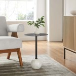 Aliza Round White Marble Side Table - Image 10