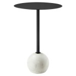 Aliza Round White Marble Side Table - Image 2