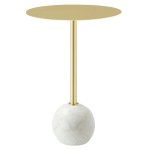 Aliza Round White Marble Side Table - Image 12