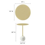 Aliza Round White Marble Side Table - Image 14