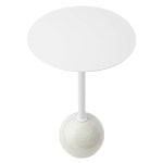 Aliza Round White Marble Side Table - Image 26
