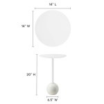 Aliza Round White Marble Side Table - Image 24