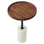 Amina Round Acacia Wood Side Table - Image 6