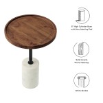 Amina Round Acacia Wood Side Table - Image 3