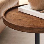 Amina Round Acacia Wood Side Table - Image 11