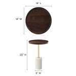 Amina Round Acacia Wood Side Table - Image 14