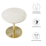 Viva Round White Marble Side Table - Image 4