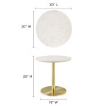 Viva Round White Marble Side Table - Image 3