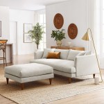 Zoya Down Filled Overstuffed Sofa and Ottoman Set - Image 10