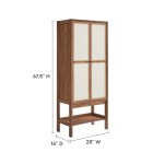 Capri Tall Wood Grain Standing Storage Cabinet - Image 3