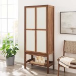 Capri Tall Wood Grain Standing Storage Cabinet - Image 9