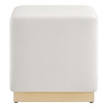 Tilden 17" Square Performance Velvet Upholstered Ottoman - Image 5